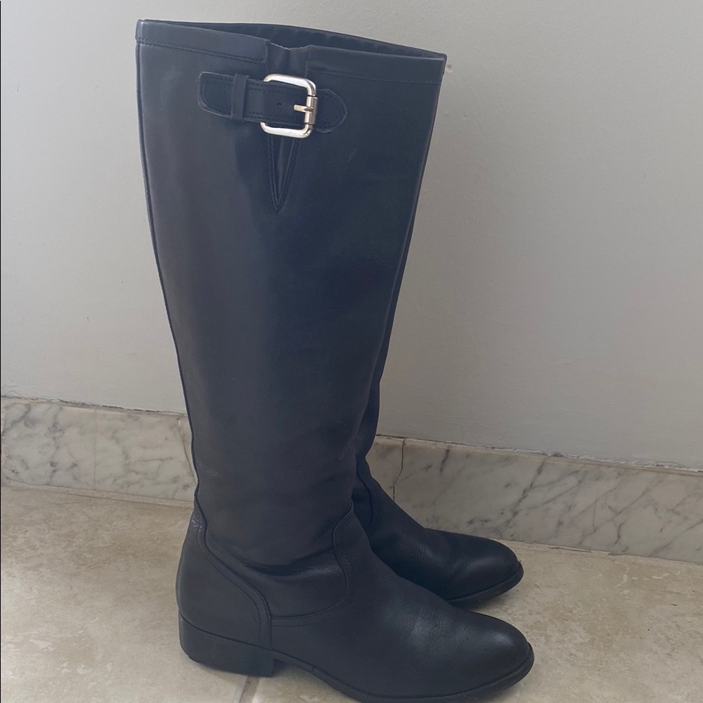 Ralph Lauren Black leather boots with buckle